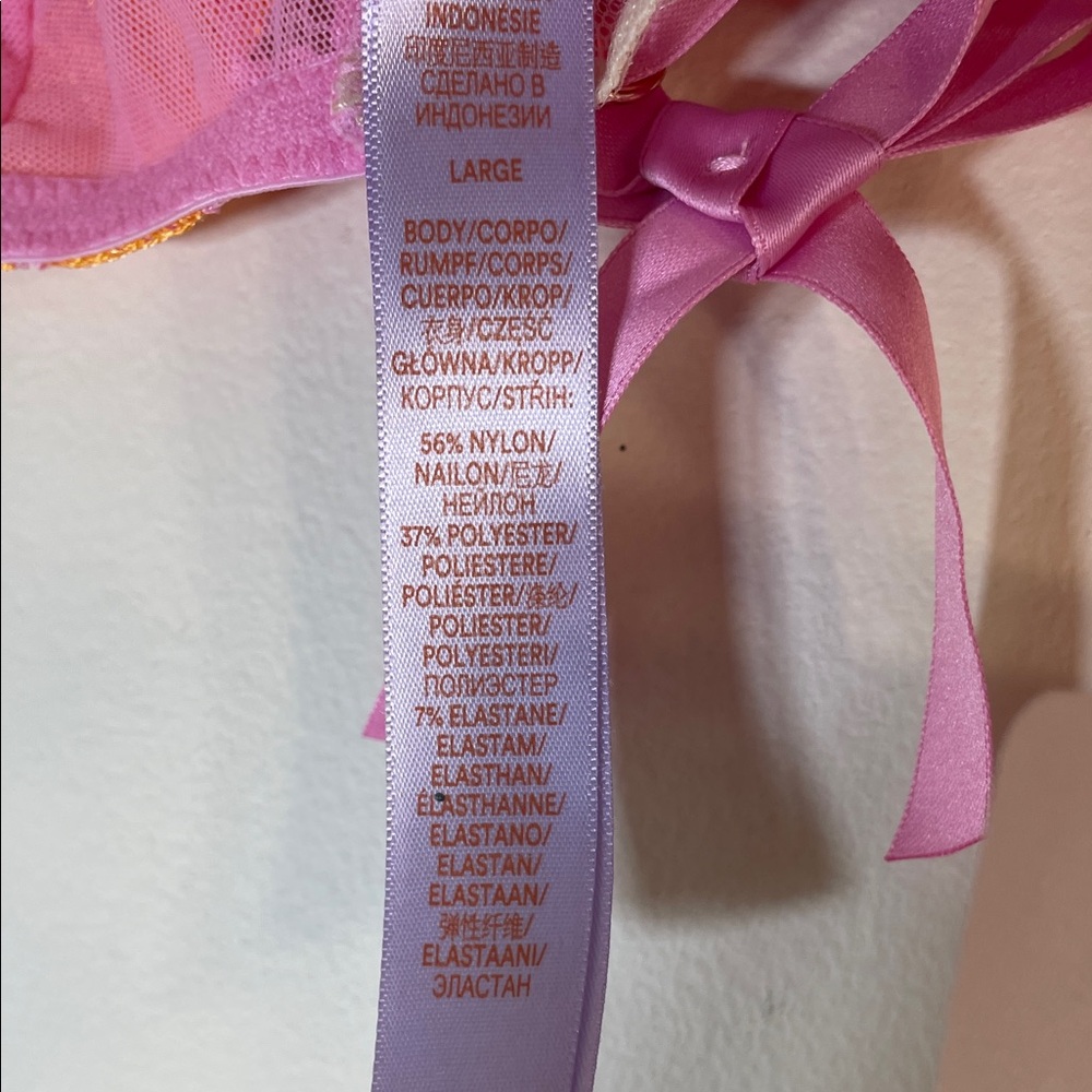 Savage X Fenty Pink and Orange Lace’d Up Bralette. Large. NWT. - Picture 10 of 10